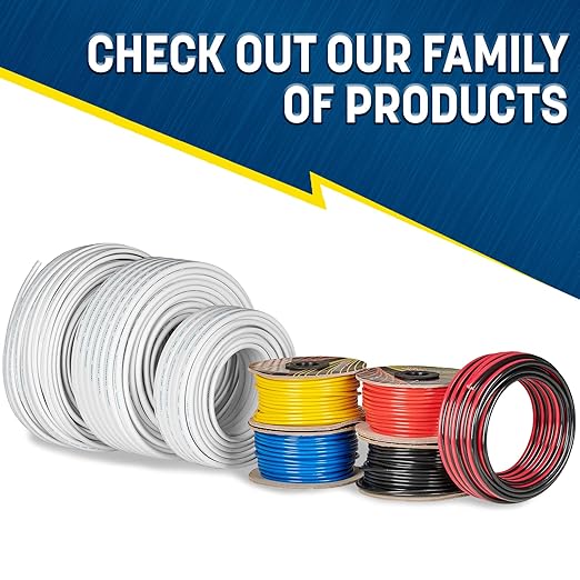 GS Power 200 Ft Duplex Marine Wire, 16 Gauge Wire, Oxygen-Free Tinned Copper 16