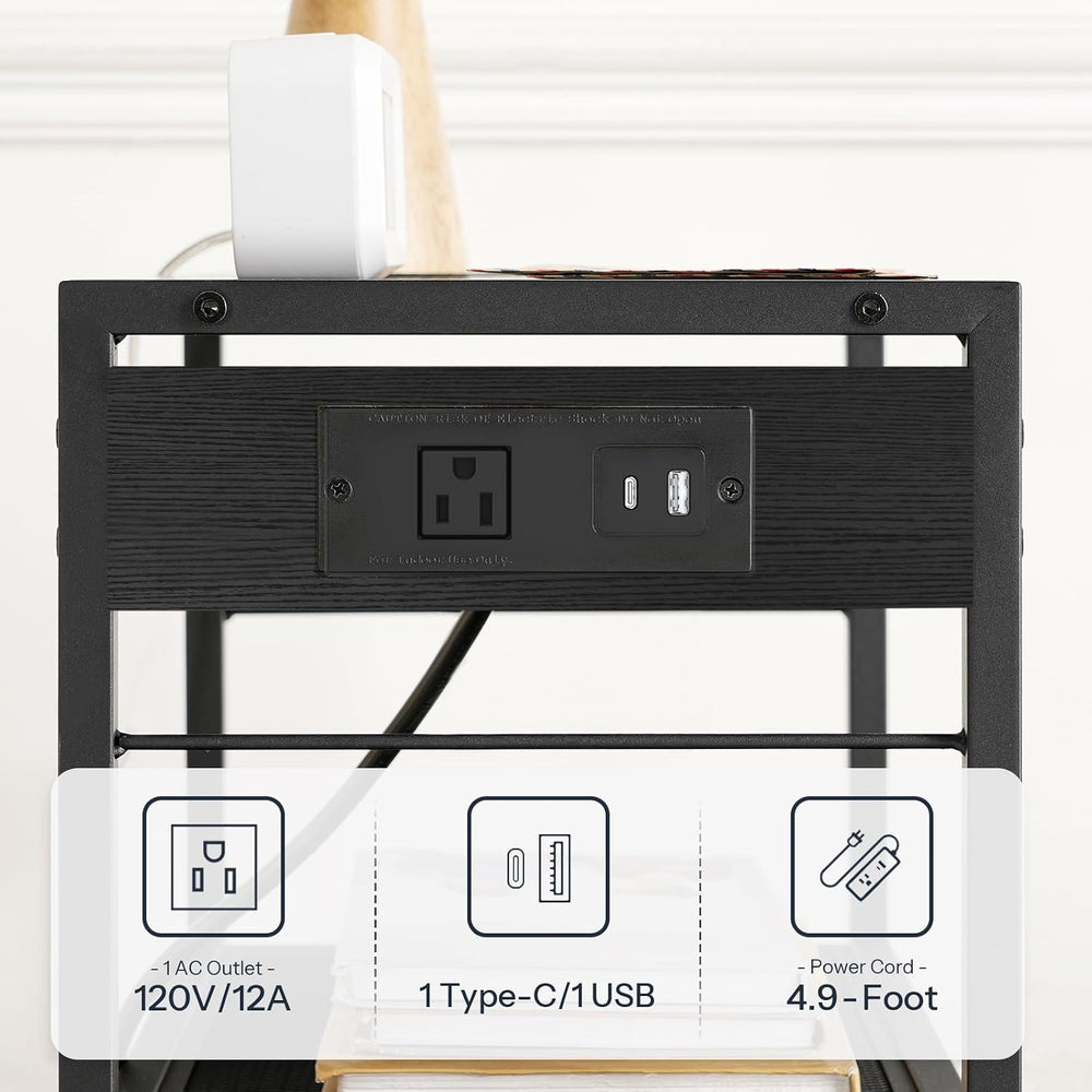 HOOBRO Industrial Printer Stand, 3-Tier Mobile Printer Table, Rolling Cart wi...