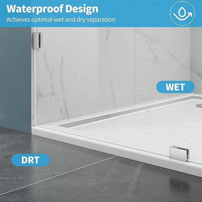 Shower Glass Panel, Frameless Walk in Shower Door