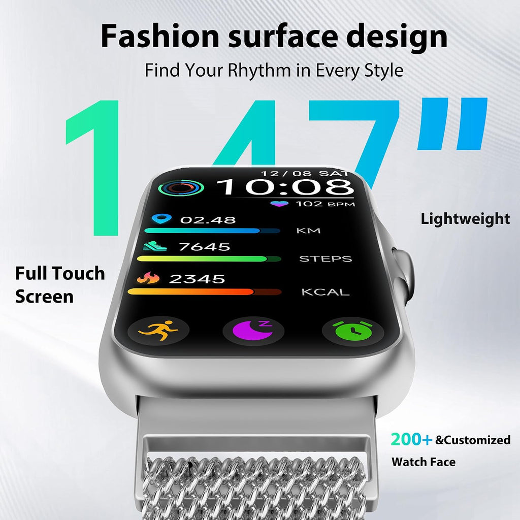Fitness Tracker with 24/7 Continuous Heart Rate, Blood Oxy-gen Monitor, Smart Watch with Sleep Monitor, IP68 Waterproof Activity Tracker Step Counter for Women Men