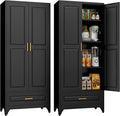 75" Tall Metal Storage Cabinet, Kitchen Pantry Storage Cabinets