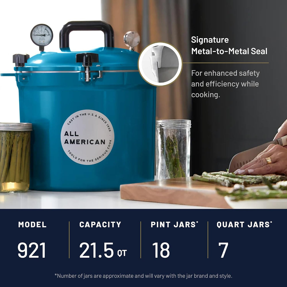 All American 1930 Pressure Cooker/Canner (921), 21.5 Quart, Berry Blue