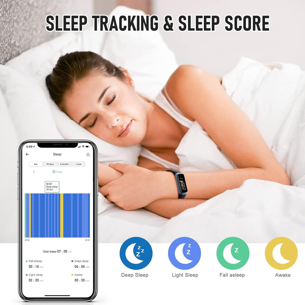 fitness tracker with 24/7 heart rate, activity trackers, side view