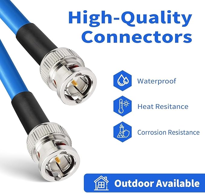 Superbat SDI Cable 50ft BNC Cable 75 Ohm Belden 1694A 3G/6G/12G SDI Camera Wire
