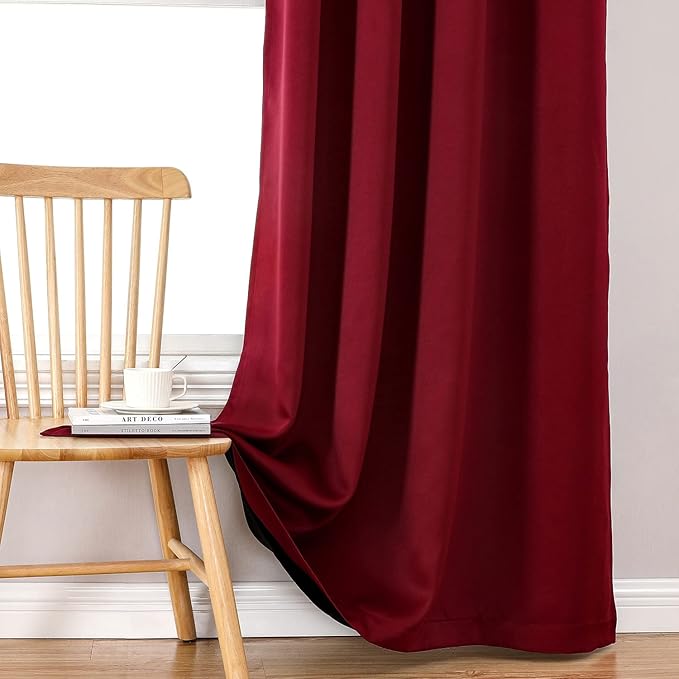 ChrisDowa 100% Blackout Curtains 108 inch Long