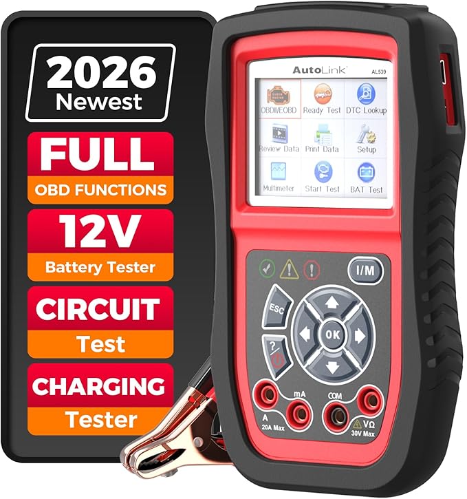 Autel AL539B OBD2 Scanner, 3-in-1 Code Reader Battery Tester Avometer