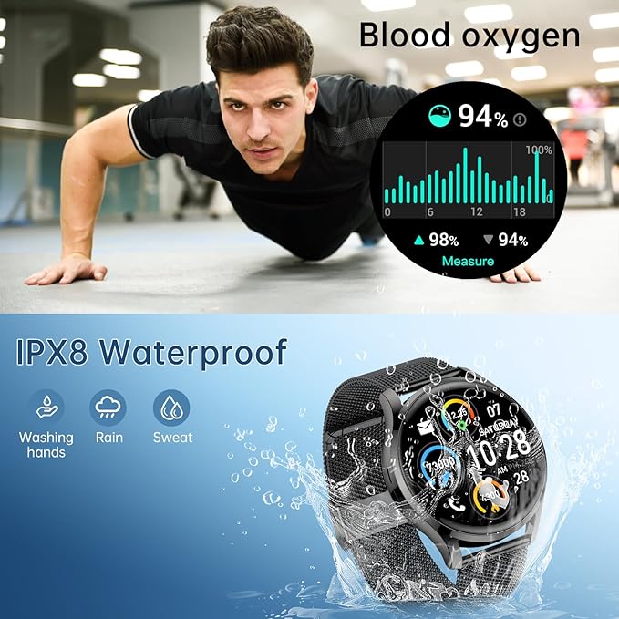 Smart Watch for Men Women Fitness: Waterproof Make/Answer Call Smart Watches