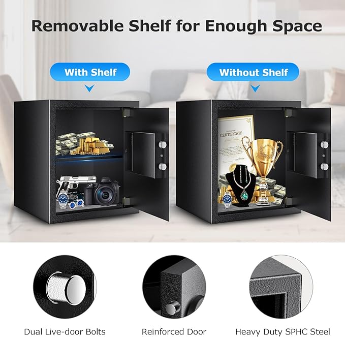 Bonsaii Steel Safe Box with Digital Keypad Lock, 1.2 Cubic Feet Security