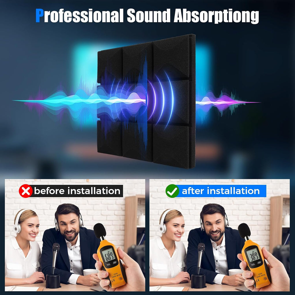 acoustic panels 12 x 12 x 2 inches, package contents