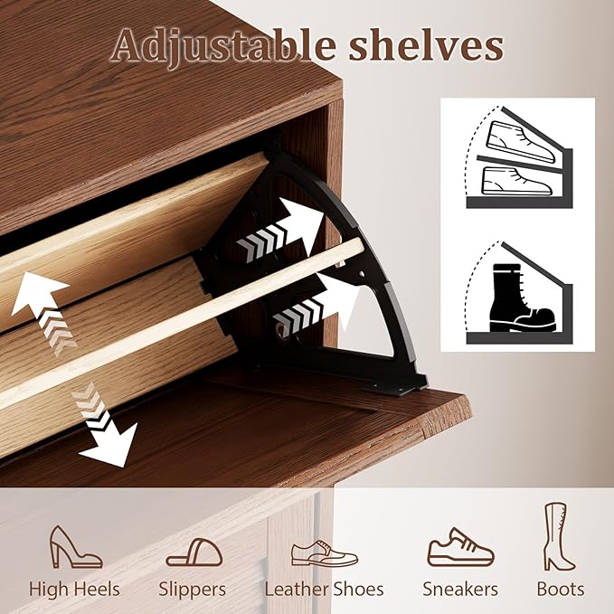 KungFuWood Soild Wood Shoe Storage Cabinet