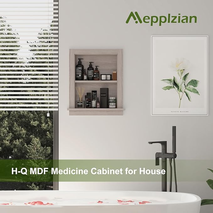 Recessed Medicine Cabinet, Fully Assembled Recessed Wall Niche, Waterproof in