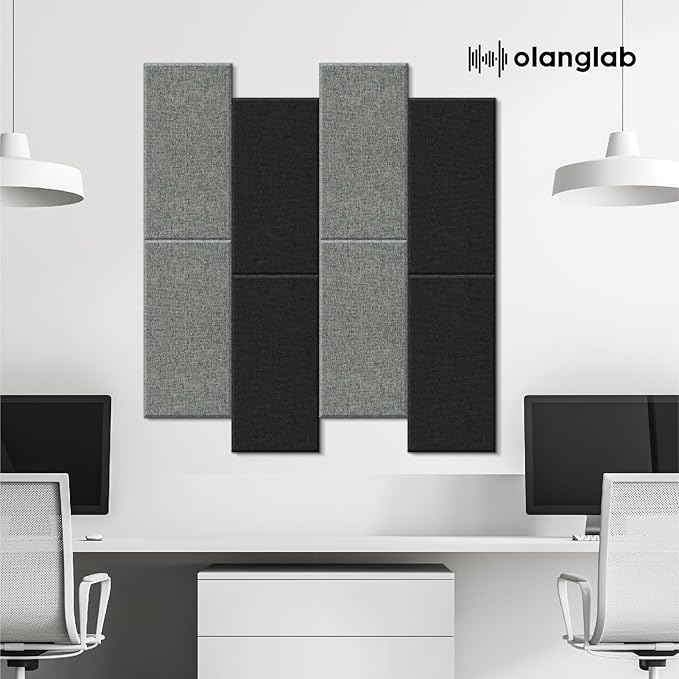 Olanglab Fiberglass Acoustic Wall Panels 4 Pack, 11.8'' x 23.6'' Sound Panels