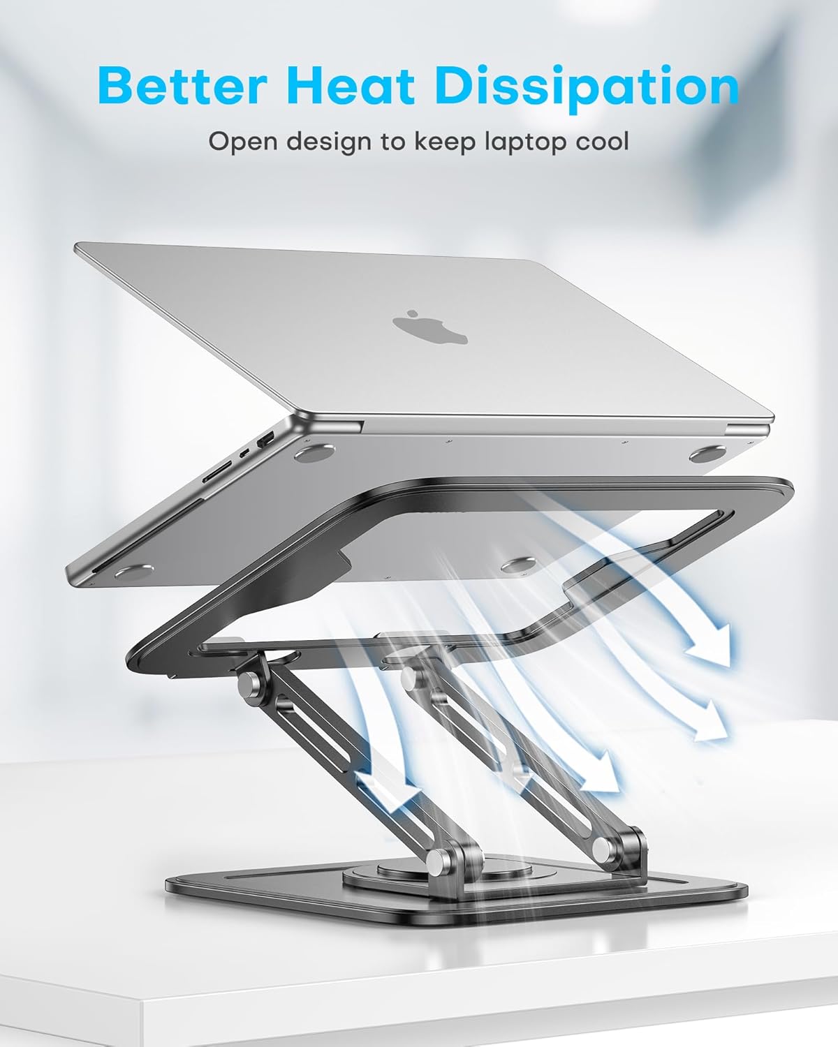 loxp adjustable laptop stand, computer stand with 360 showing dimensions