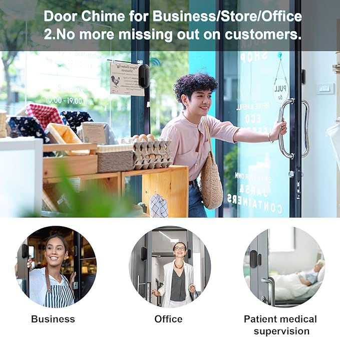 SanJie Door Sensor Chime for Door Opens, Door Entry Chime for