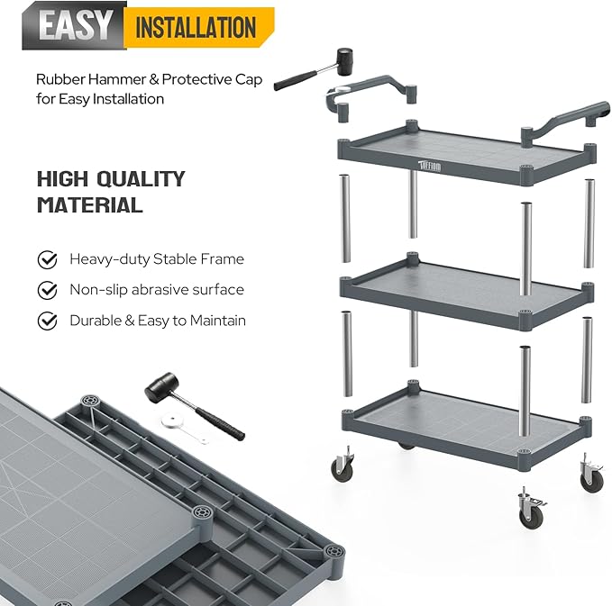 TUFFIOM Plastic Service Utility Cart
