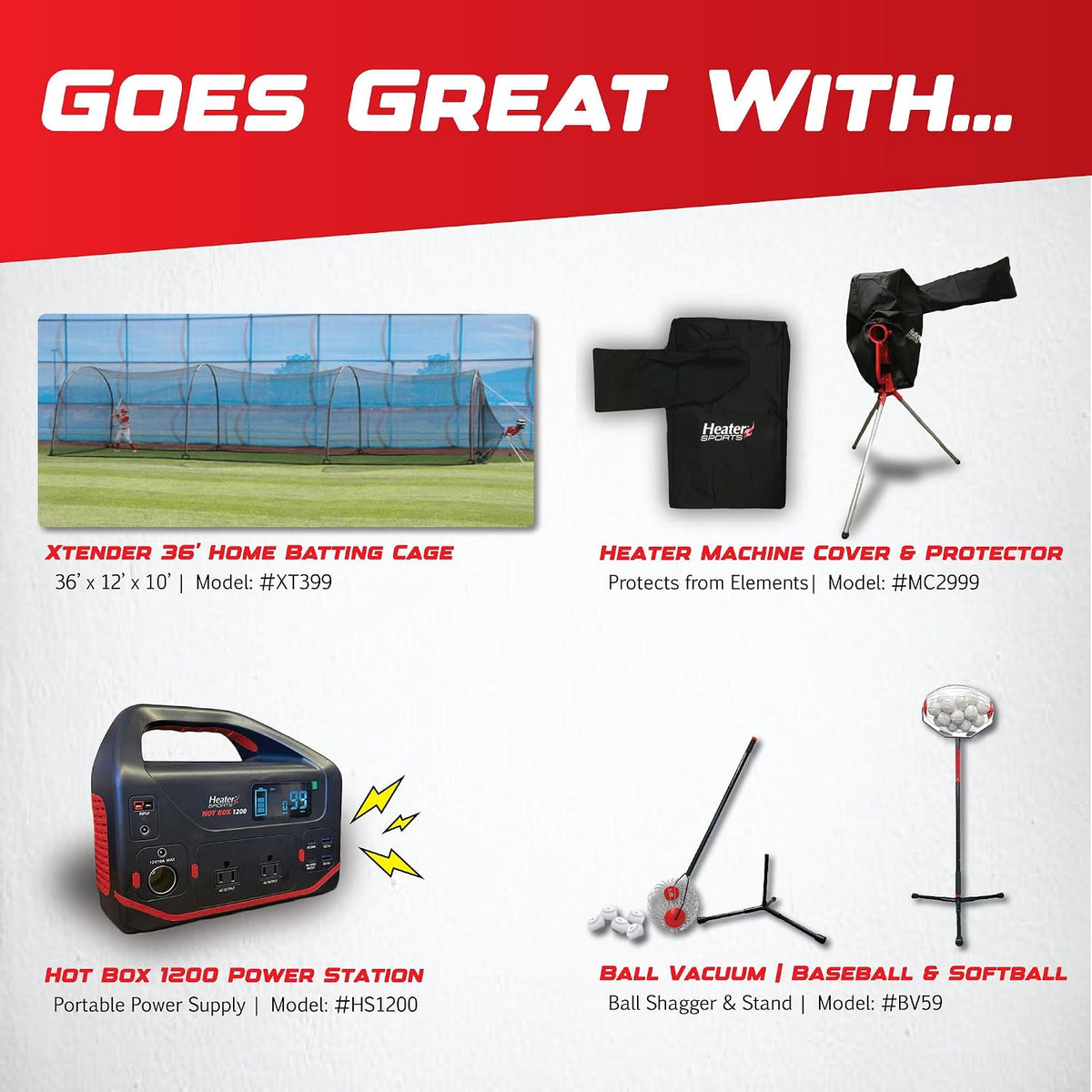 Heater Sports Deuce 75 MPH Adjustable Baseball Pitching Machine with Automatic Ball Feeder - Delivers Fastballs & Curveballs, Suitable for All Ages | Compatible with Pitching Machine & Real Baseballs