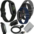 Fitbit Inspire 3 Health & Fitness Activity Tracker (Black) with Workout Intensity, Sleep Tracking, Heart Rate, 3 Nylon Comfortable Watch Bands, Wall Adapter, Screen Shields & Cloth