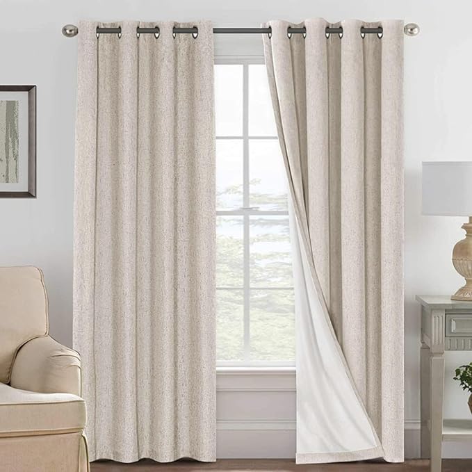 H.VERSAILTEX Linen Curtains 100% Blackout Curtains