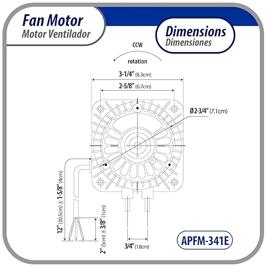 Appli Parts APFM-341E 34W refrigeration condenser and evaporator motor 115V