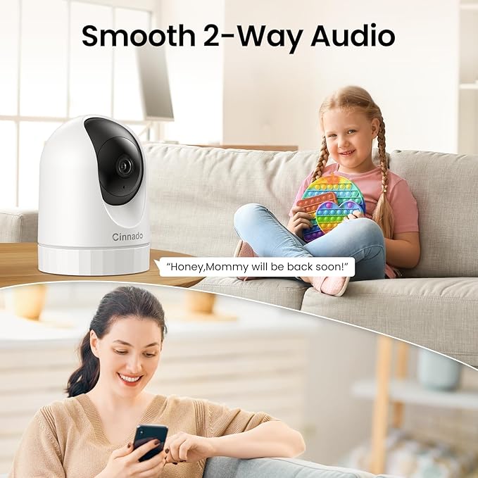 Cinnado 2K Home Security Cameras-2.4Ghz WiFi Indoor Camera (4Pack)