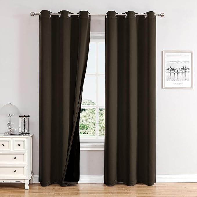 ChrisDowa 100% Blackout Curtains 78 inch Long