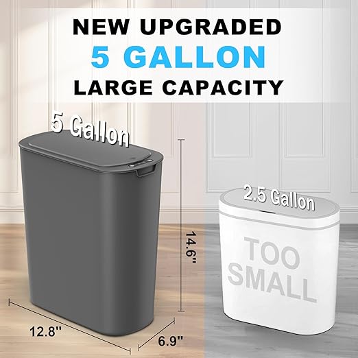 Cesun 5 Gallon Automatic Bathroom Trash Can, Touchless Motion Sensor Garbage Can