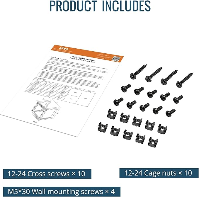 Tecmojo 12U Wall Mount Server Rack, Open Frame Network Rack