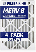 Filter King 5x17x1 Air Filter | 4-PACK | MERV 8 HVAC Pleated A/C Furnace