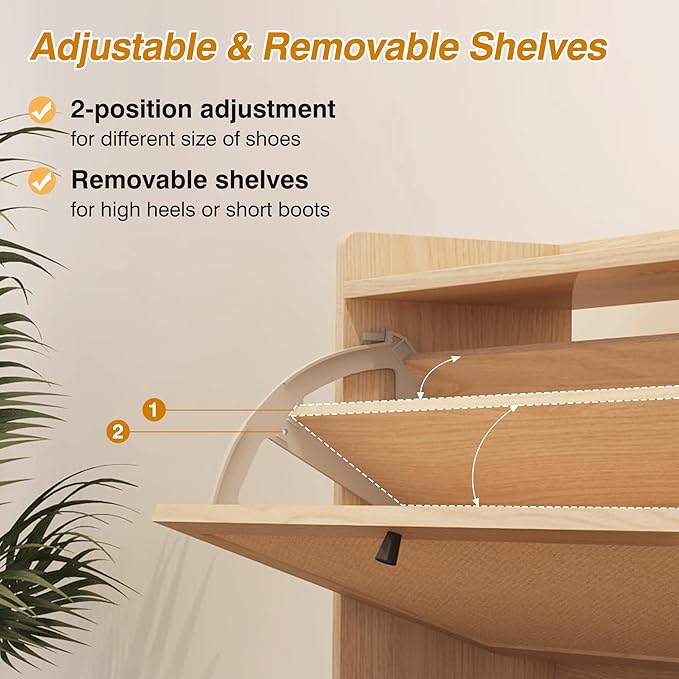 AVZEAR Narrow Shoe Storage Cabinet
