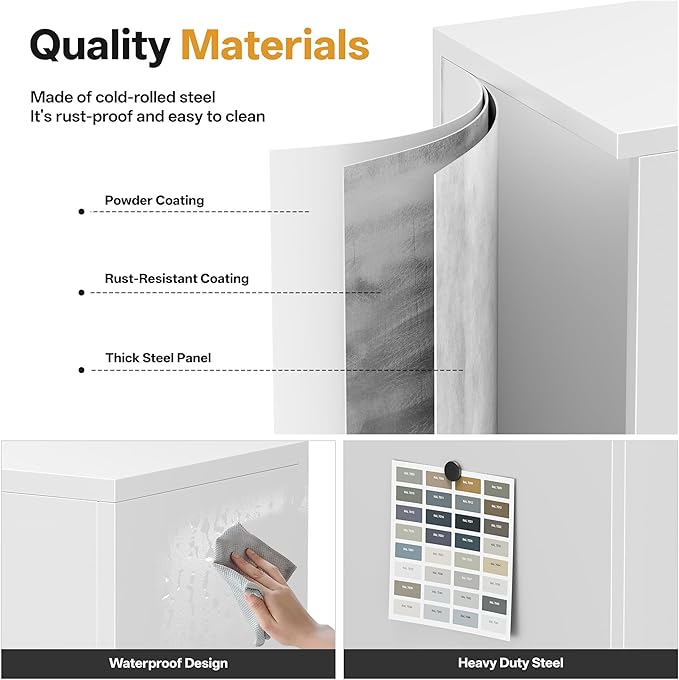 Metal Storage with 1 Drawer, Steel Storage File Cabinet
