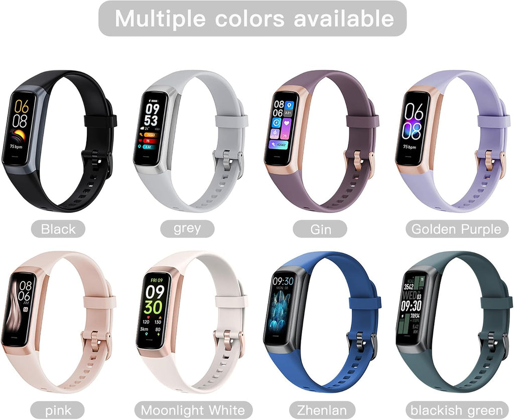 fitness tracker with heart rate/blood oxygen/sleep monitor, step, side view