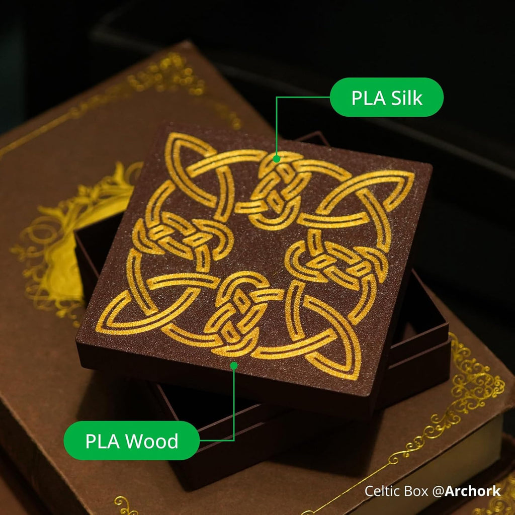 bamboo pla wood 3d printing filament for bambu, front angle view