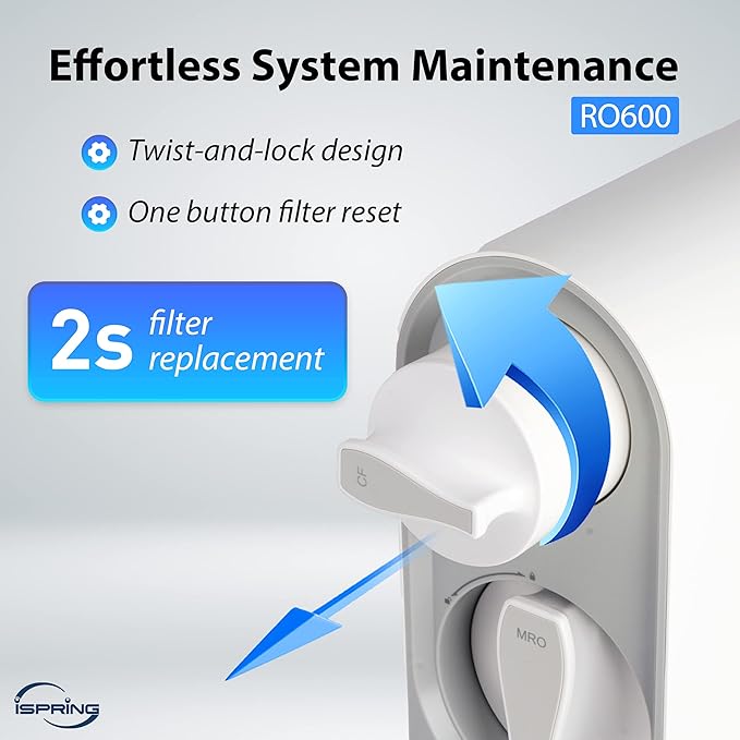 iSpring RO600ORB Tankless Reverse Osmosis System Under Sink, 600 GPD Fast Flow
