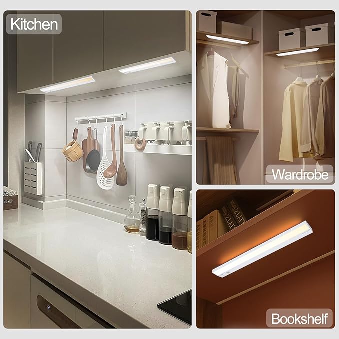 Ansen 4Packs of Under Cabinet Lighting Hardwired, 48IN 26W 1720LM, Dimmable Led