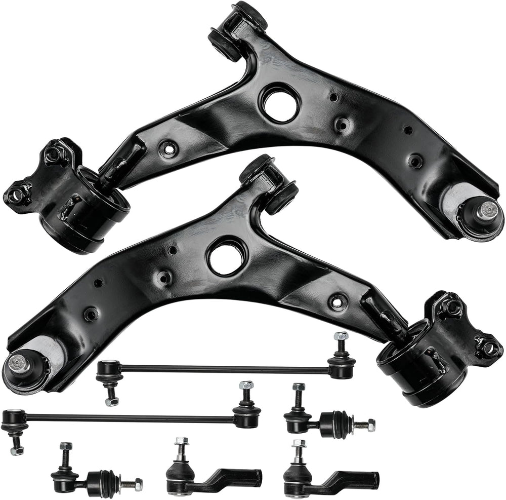 PHILTOP 8Pcs Front Lower Control Arm w/Ball Joint Sway Bar End Link Tie Rod E...
