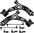 PHILTOP 8Pcs Front Lower Control Arm w/Ball Joint Sway Bar End Link Tie Rod End Fit for Mazda 3/3 Sport 2004-2009 Mazda 5 2006-2017, K620041 K620040 Suspension Kit