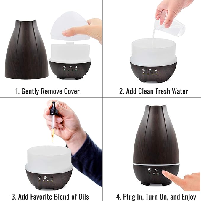 HealthSmart Essential Oil Diffuser, Cool Mist Humidifier and Aromatherapy (Pack of 2)