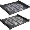 RIVECO 2 PCS 12” Rack Shelves for 19 inches Network Rack & Cabinets, 1U Rack Mount Shelf Vented Cantilever Tray, for Server, IT & Sound Equipment