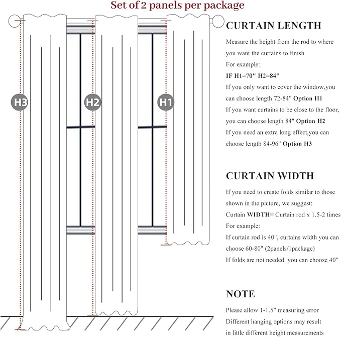 Extra Wide 70 Inch Length Blackout Curtains & Drapes 120 Inches Long 2 Panels