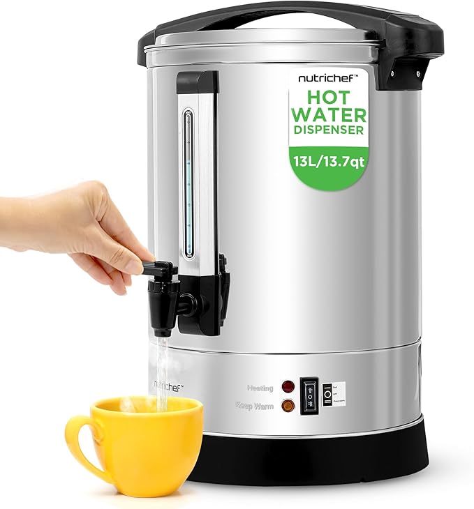 NutriChef Water Boiler and Hot Water Dispenser, 13L Electric Beverage Dispenser