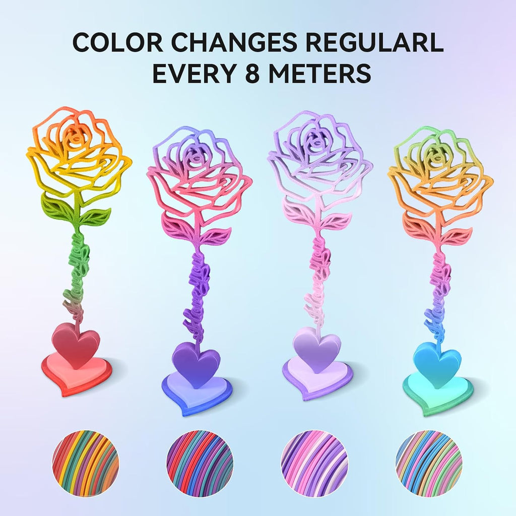SUNLU Rainbow PLA Filament 1.75mm, 250g Spool Bundle, 3D Printer Filament