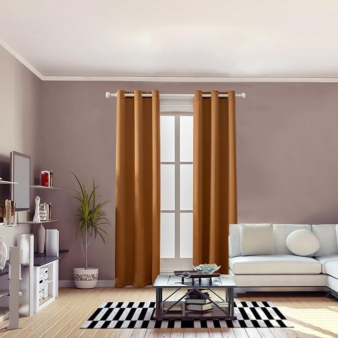 Anytime 100% Blackout Curtain 2 Panels Set, Thermal Insulated Window Drapes