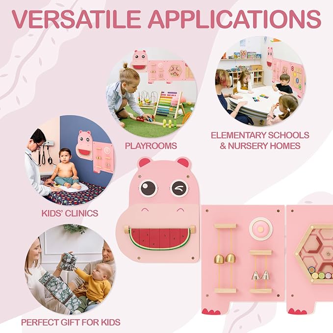 Monläurd® Hippo Montessori Busy Board, Sensory Board, Educational Toys