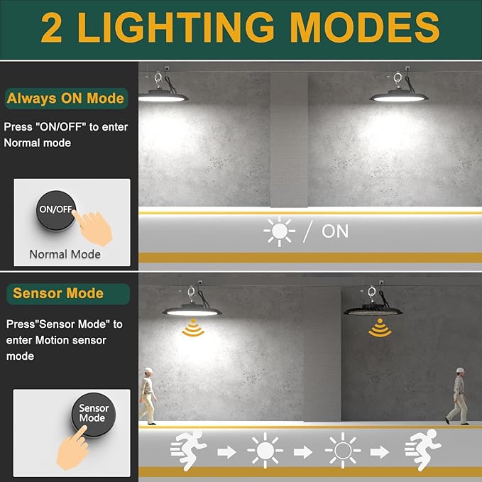 ACOHOOK Smart 200W High Bay LED Shop Lights 30000lm UFO LED Light (6Pack)