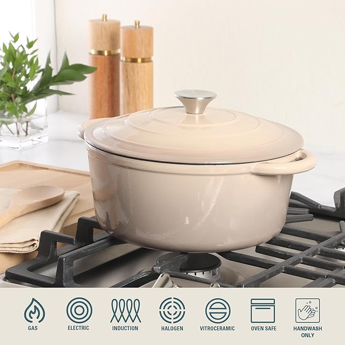 Gibson Home Addlestone 5 Qt Enameled Cast Iron Dutch Oven Pot