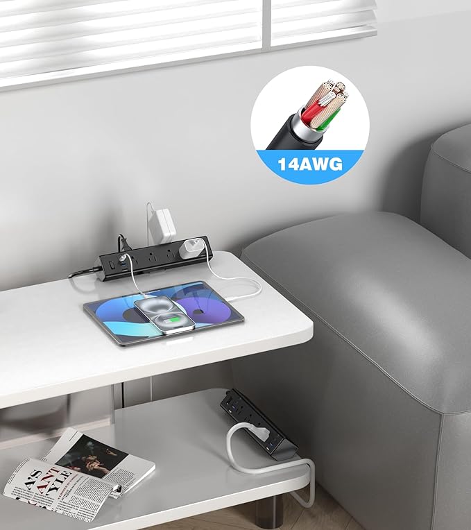 40W Fast Charging Station, Desk Clamp Power Strip, 4 USB-C Ports & 8 AC Outlets