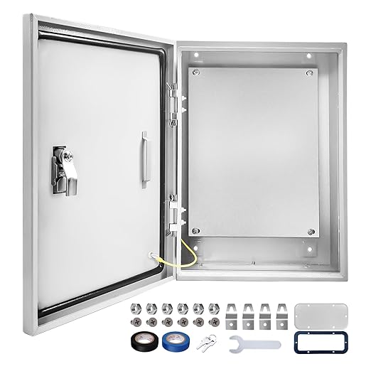 Outdoor Electrical Box 20 x 12 x 10''D NEMA 4X Enclosure Steel Box, Waterproof