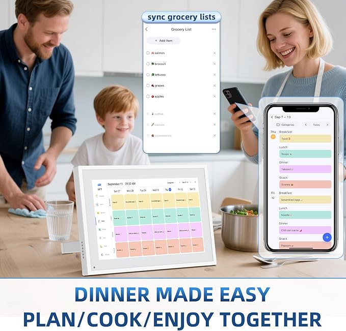 Calendar Digital 10.1 Inch, Digital Frame Combined Smart Touch Screen