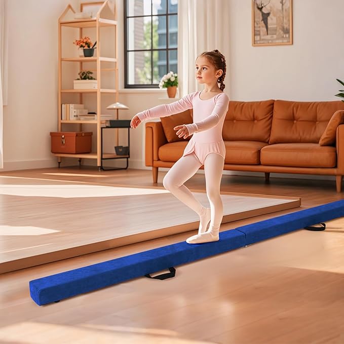 Giantex 7FT/8FT/9FT Balance Beam, Folding Gymnastics Beam w/Carry Handles