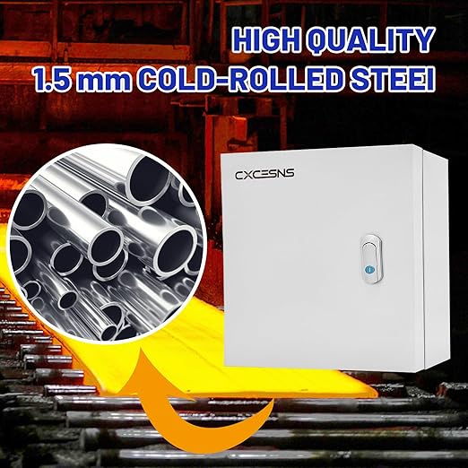 Outdoor Electrical Box 20 x 20 x 6''D NEMA 4X Enclosure Steel Box, Waterproof &